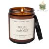 Sweet Water Decor Cozy Soy Candle – Scented with Orange Peel, Cinnamon, Ginger, and Clove – 9oz Amber Jar with Black Lid, 40+ Hour Burn Time