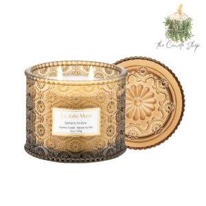 LA JOLIE MUSE Amber Candle | Large 2-Wick Soy Candle for Home | Luxury Jar Candle with 60 Hours Burn Time | Sahara Ambre Scent | Perfect Gift for Women & Men | 12 oz