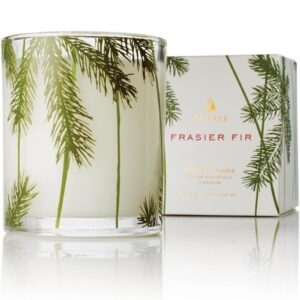 Thymes Frasier Fir Pine Needle Candle – Scented with Crisp Siberian Fir, Cedarwood & Sandalwood – Holiday Candle for Christmas Decor & Gifts – Pine-Scented Christmas Candle (6.5 oz)